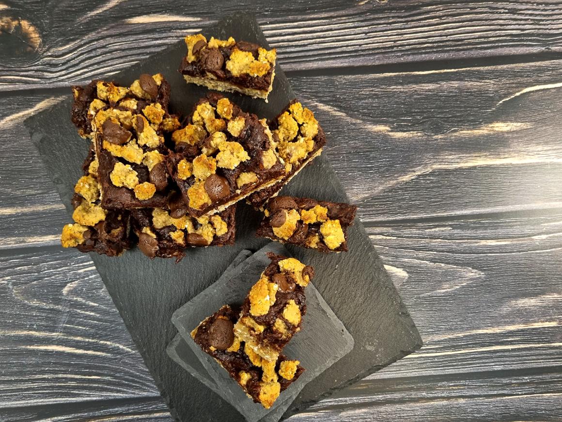 Gesunde Müesliriegel mit Schokolade