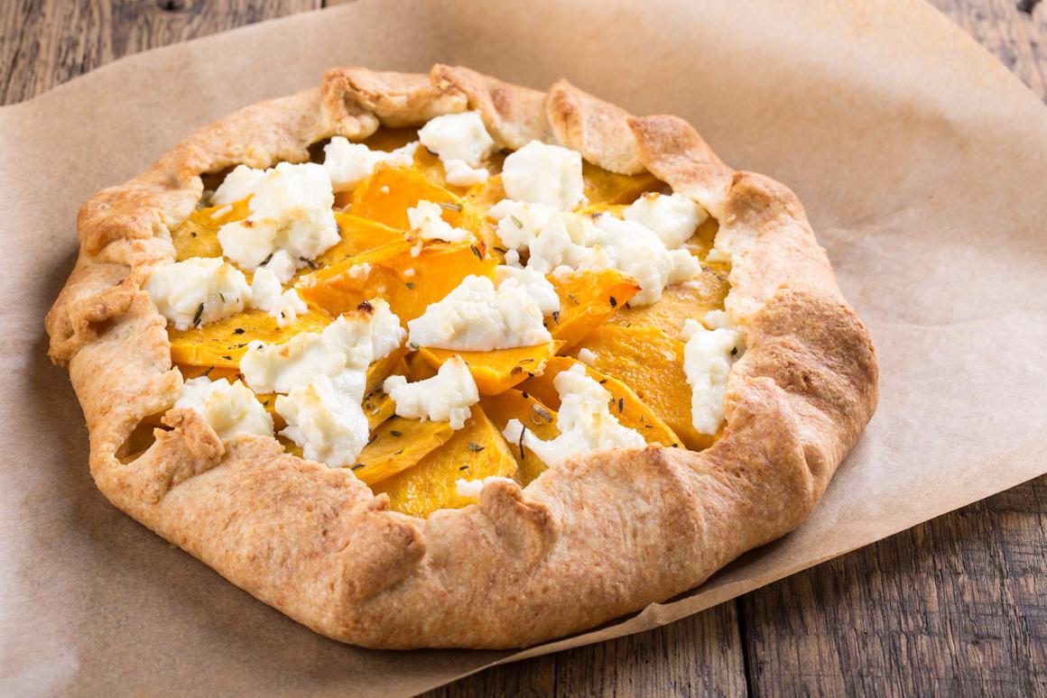 Vollkorn-Galette mit Feta und Kürbis - Rezept