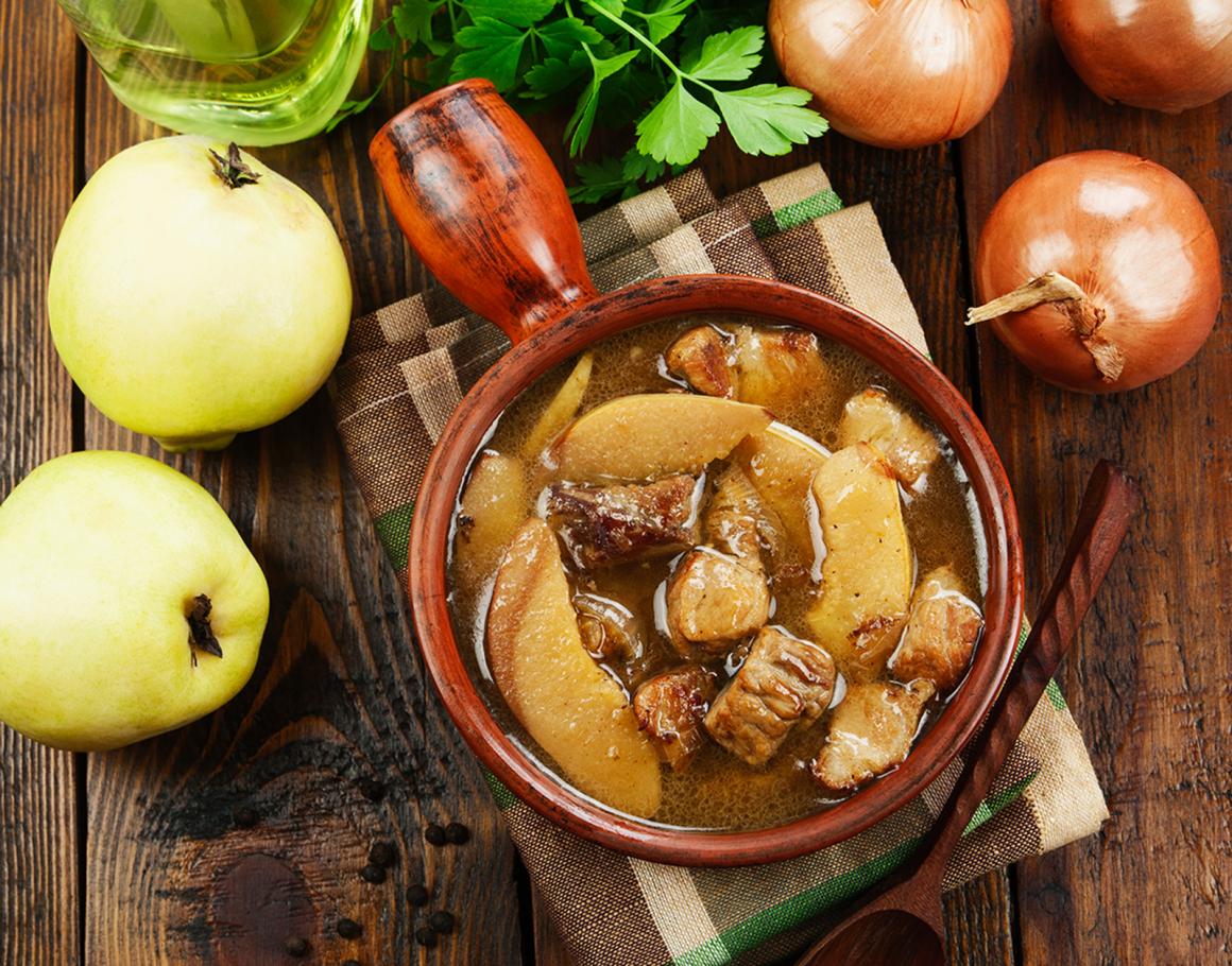 Quitteneintopf mit Lammfleisch
