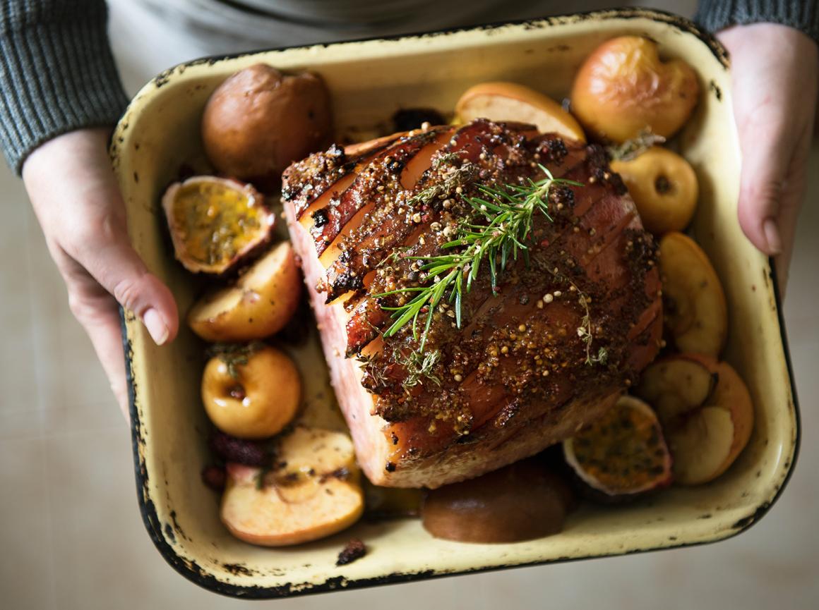 Backschinken mit Bratäpfel