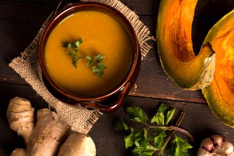 Kürbiscremesuppe mit Ingwer