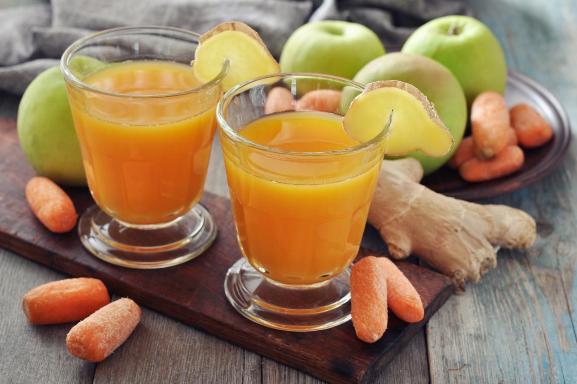 Rüebli-Apfel-Shot mit Ingwer