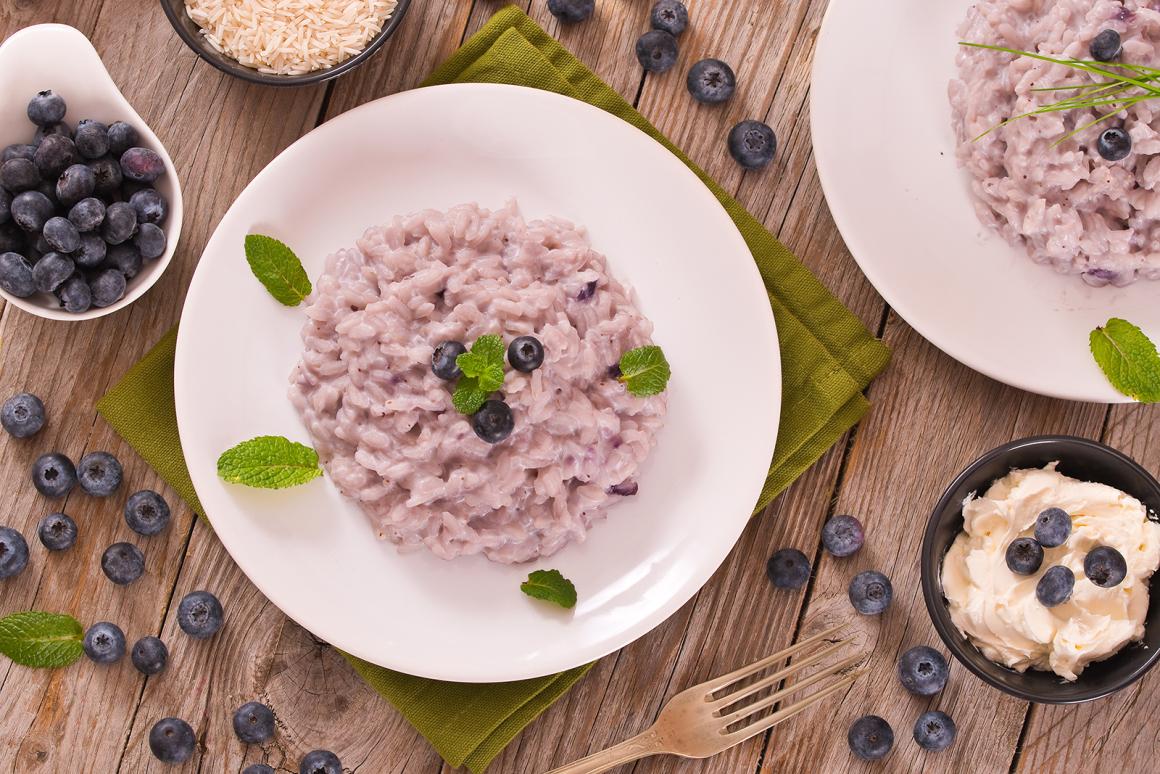 Heidelbeerrisotto mit Mascarpone