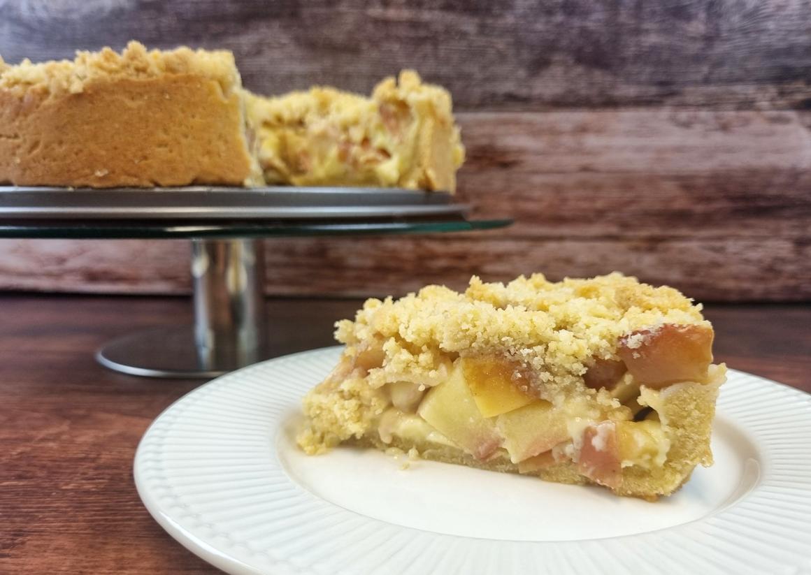 Apfelkuchen mit Vanillepudding - Rezept