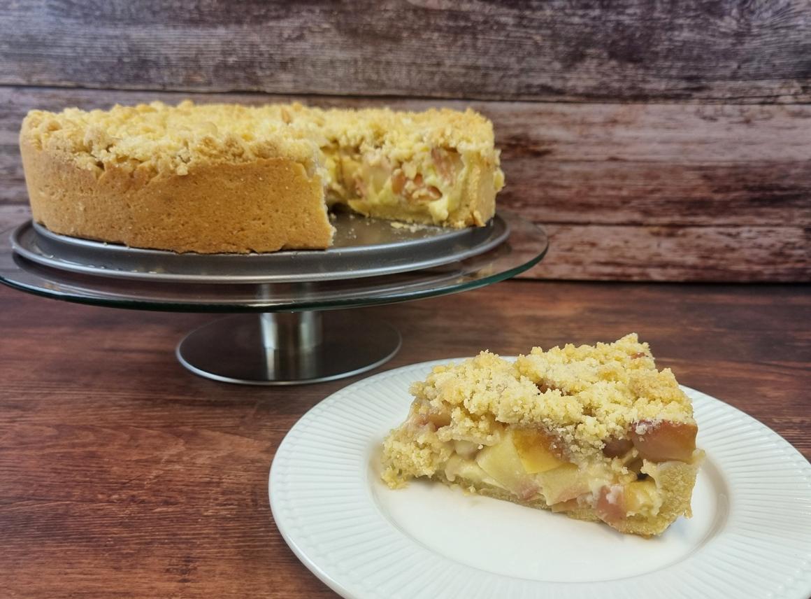Apfelkuchen mit Vanillepudding - Rezept
