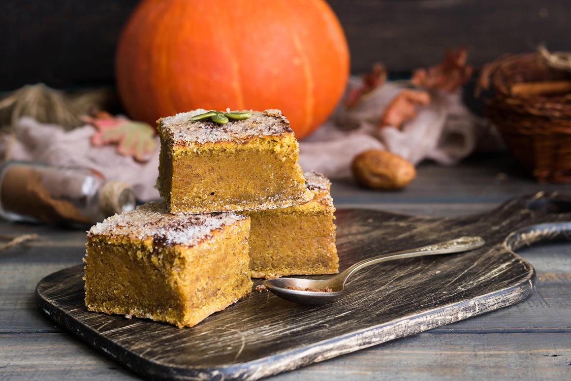 Kürbiskuchen mit Zimt-Zucker-Kruste