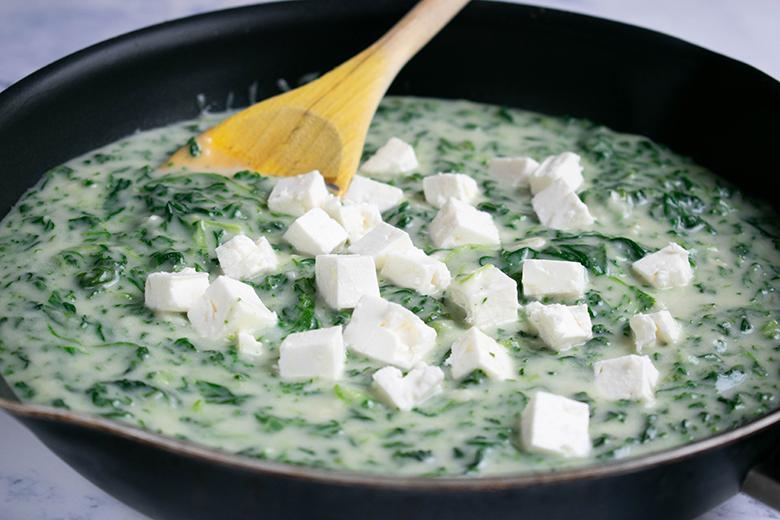 Mangold mit Schafskäse