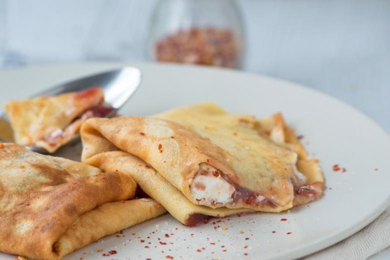 Crêpes mit Ziegenkäse