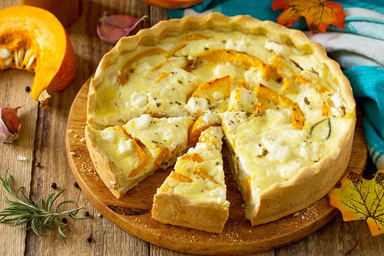 Quiche Lorraine mit Kürbis und Feta