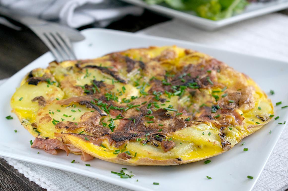 Bauernomelette mit frischem Lauch