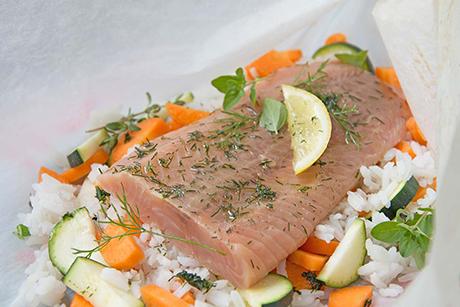 Lachs im Backpapier