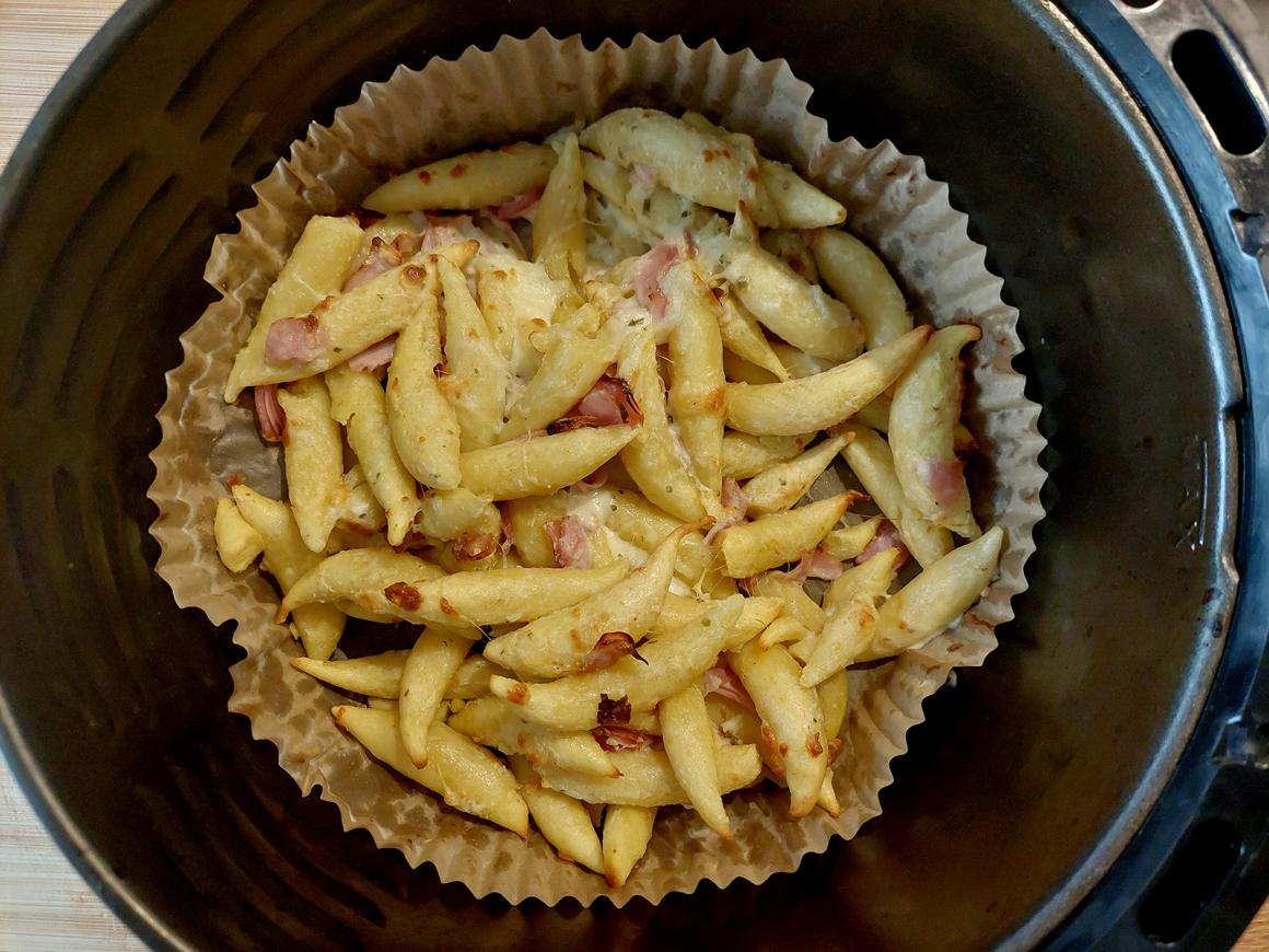 Carbonara-Schupfnudeln aus dem Airfryer