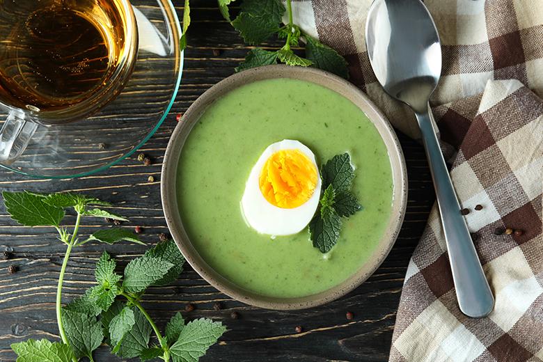 Brennnesselsuppe mit Ei