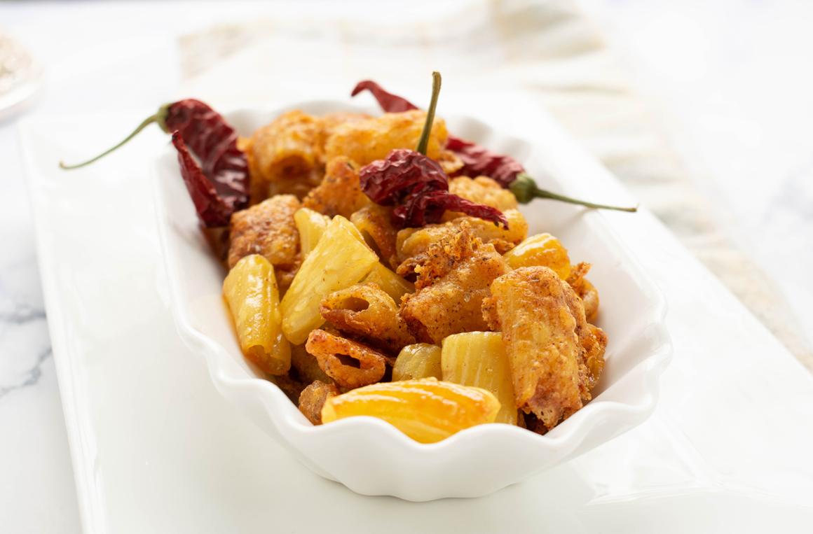 Scharfe Pasta-Chips