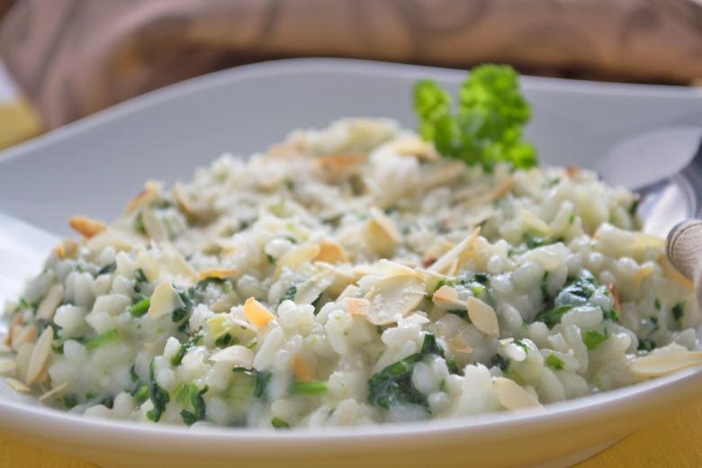 Risotto mit Zitronen und Spinat