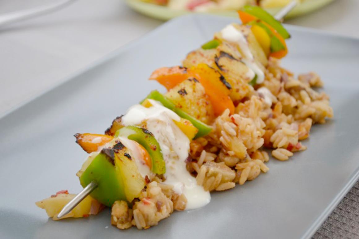 Würzige Ananas-Peperoni-Spiessli