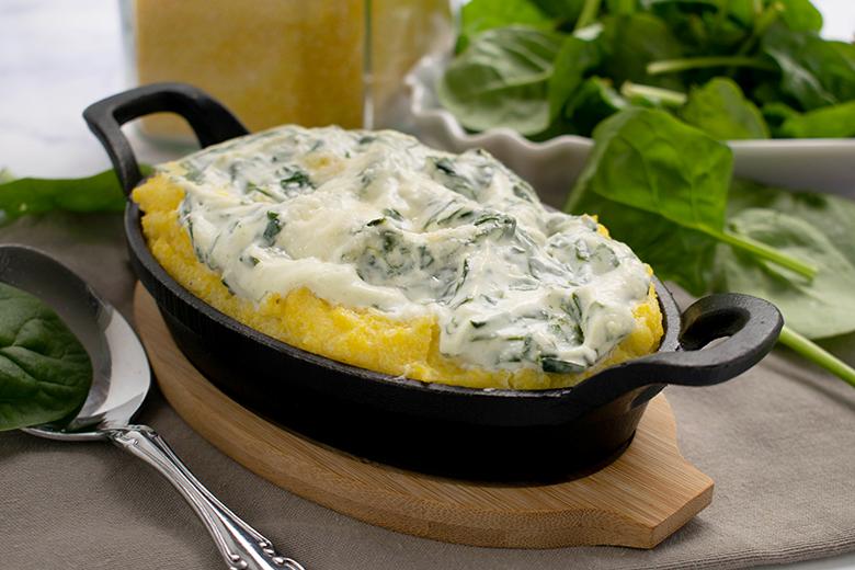 Polenta Auflauf mit Spinat