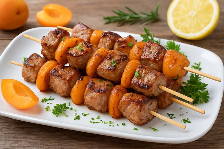 Schweinefleischspiessli mit Aprikosen