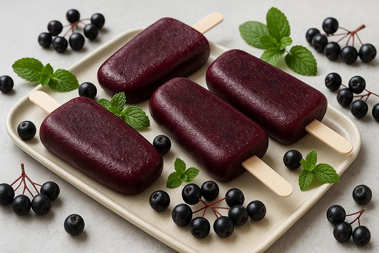 Aronia-Eis am Stiel