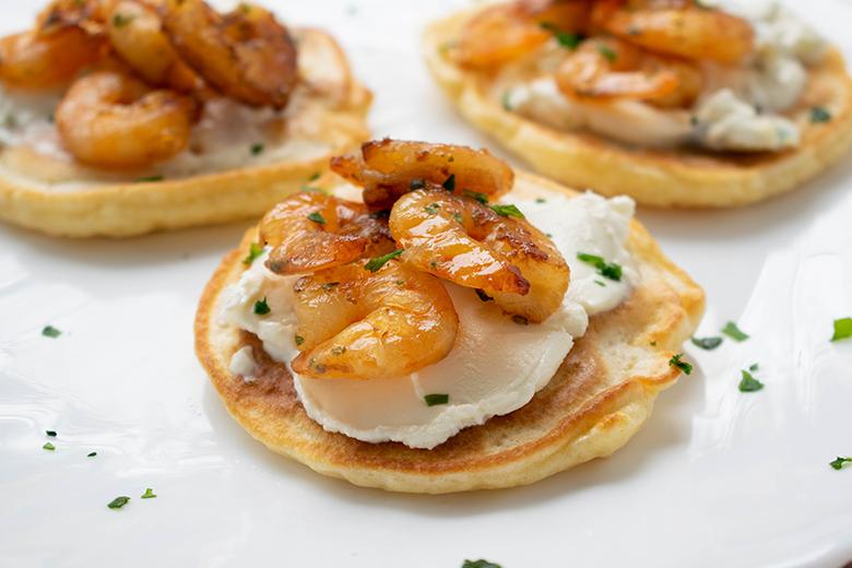Käse-Shrimps-Pfannkuchen