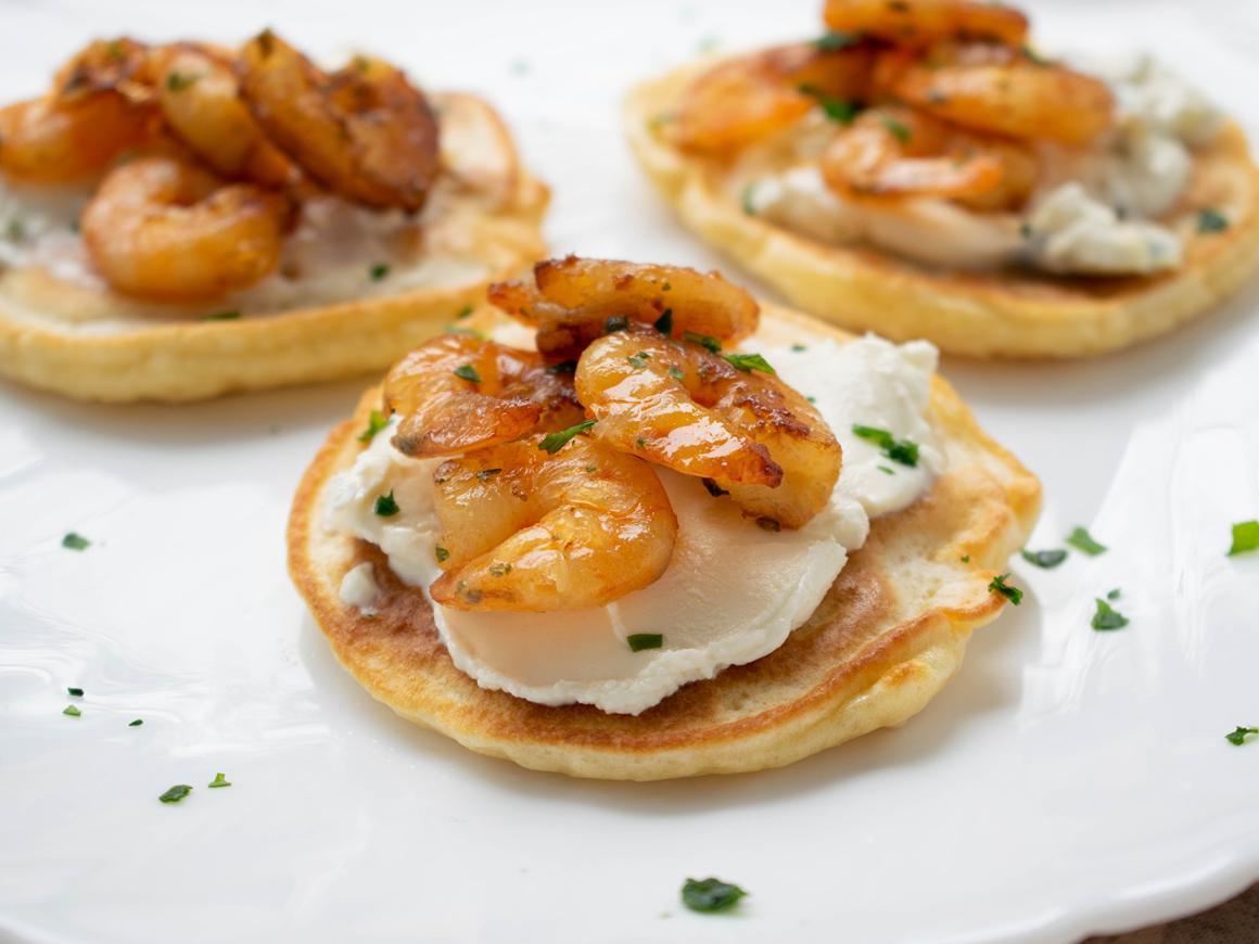 Käse-Shrimps-Pfannkuchen