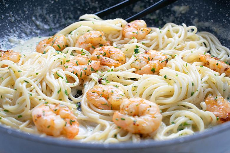 Spaghetti mit Crevetten