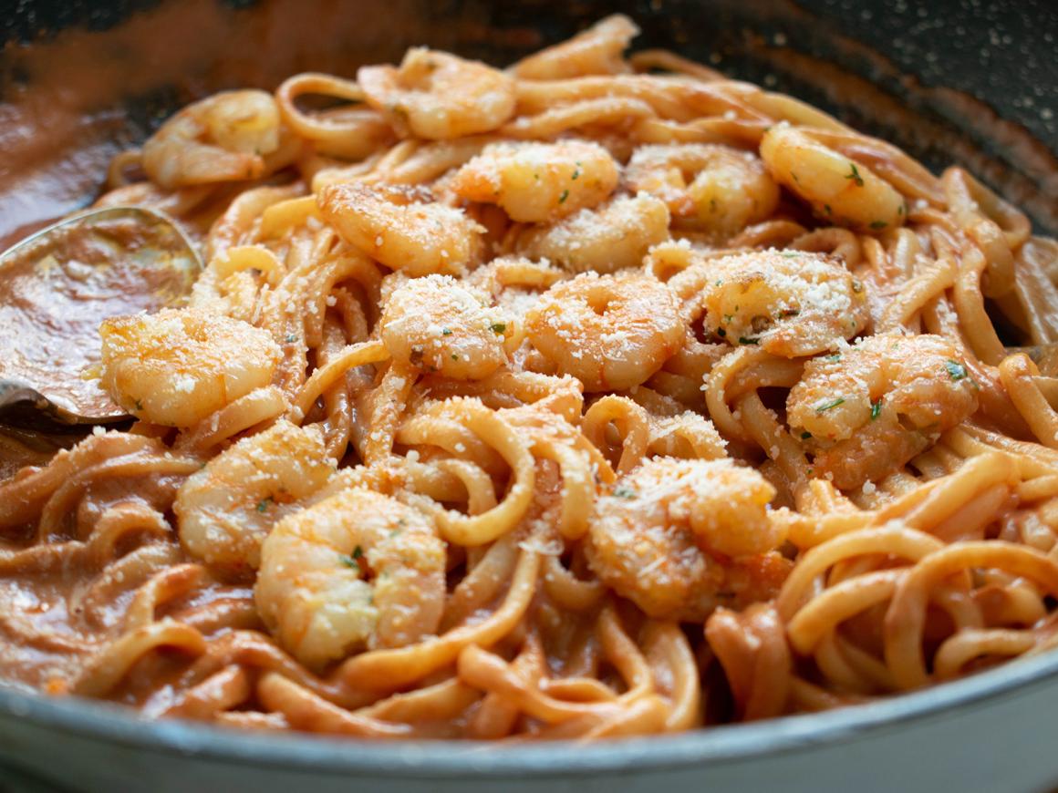 Spaghetti mit Crevetten