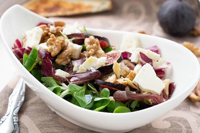 Ziegenkäse Salat mit Feigen