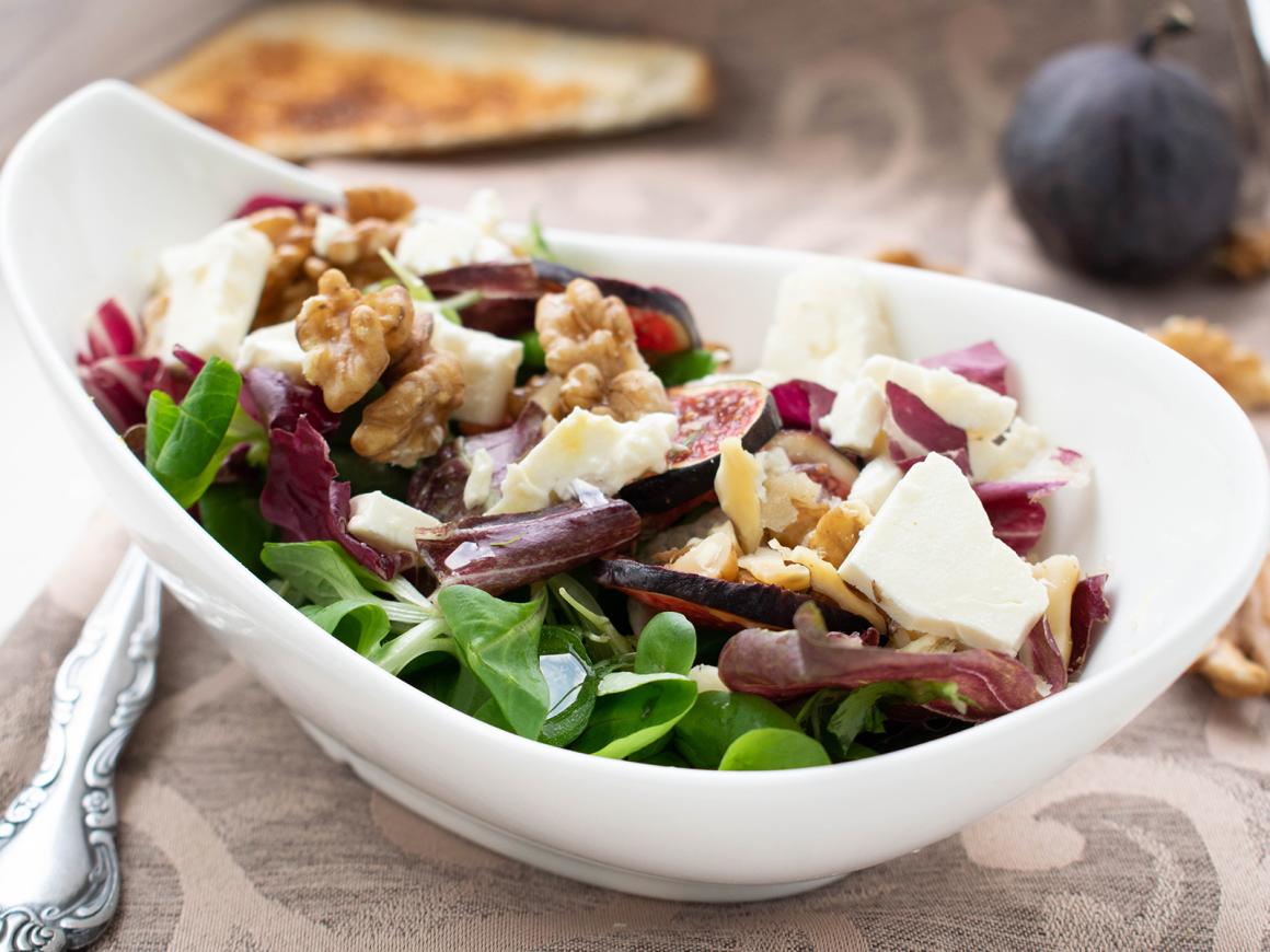 Ziegenkäse Salat mit Feigen