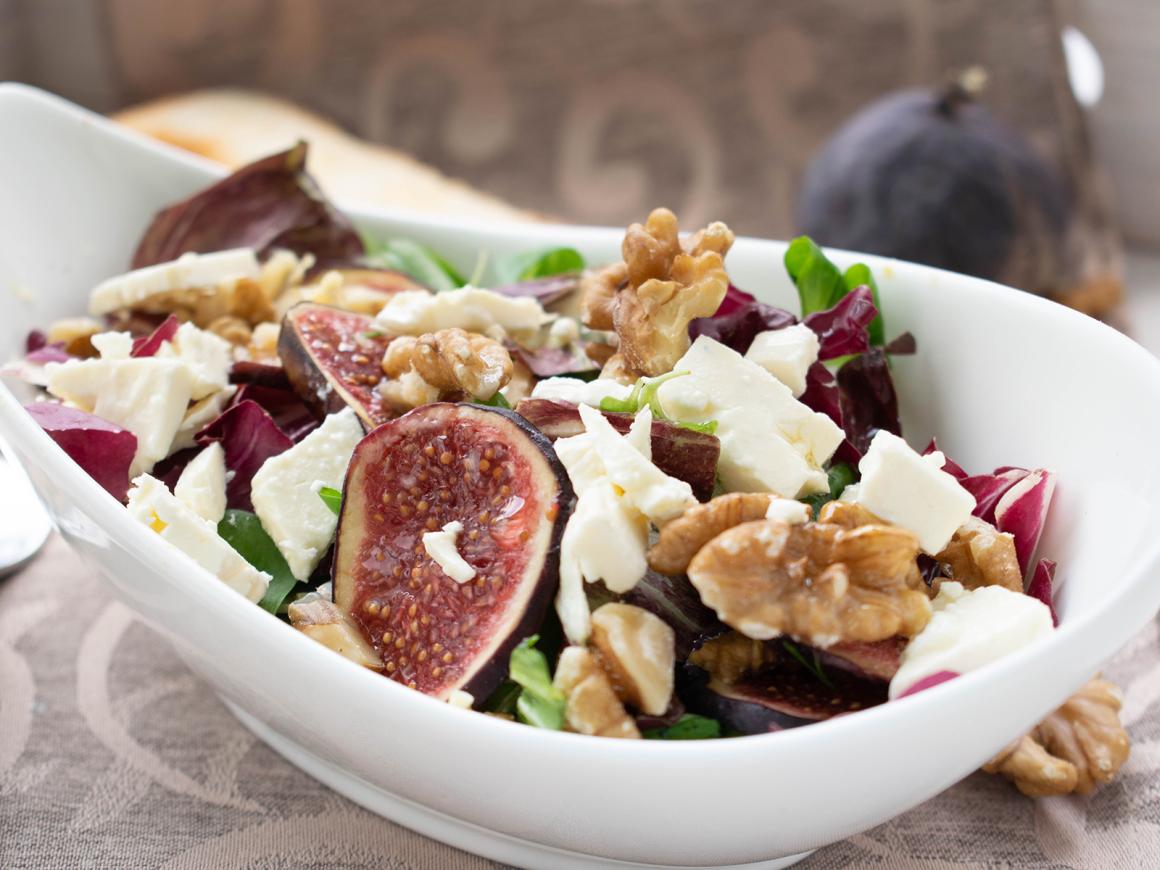 Ziegenkäse Salat mit Feigen