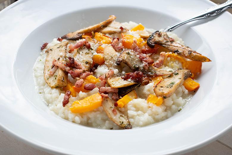 Herbstrisotto mit Kürbis und Pilzen