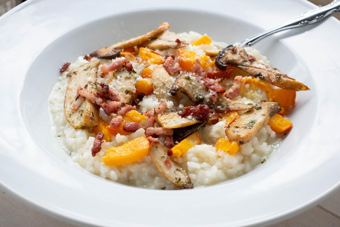 Herbstrisotto mit Kürbis und Pilzen