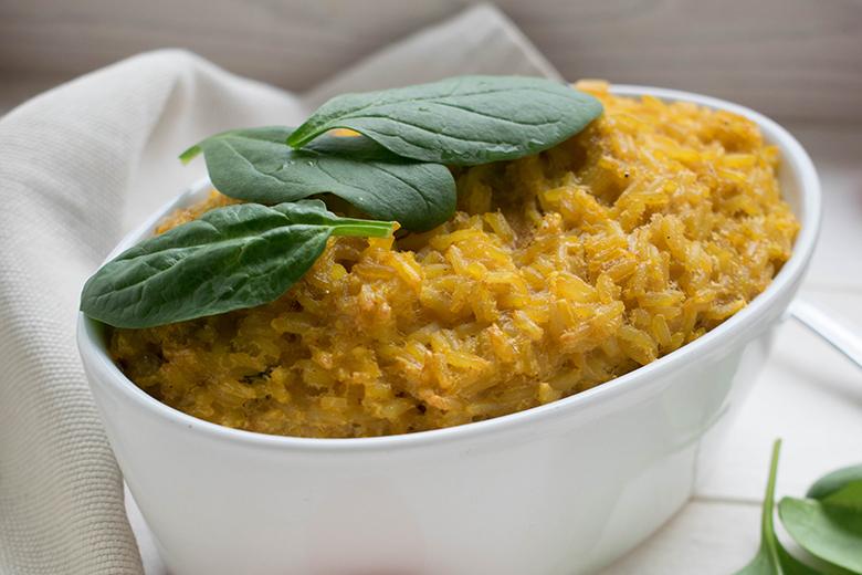Safran-Reis-Spinat Köpfli