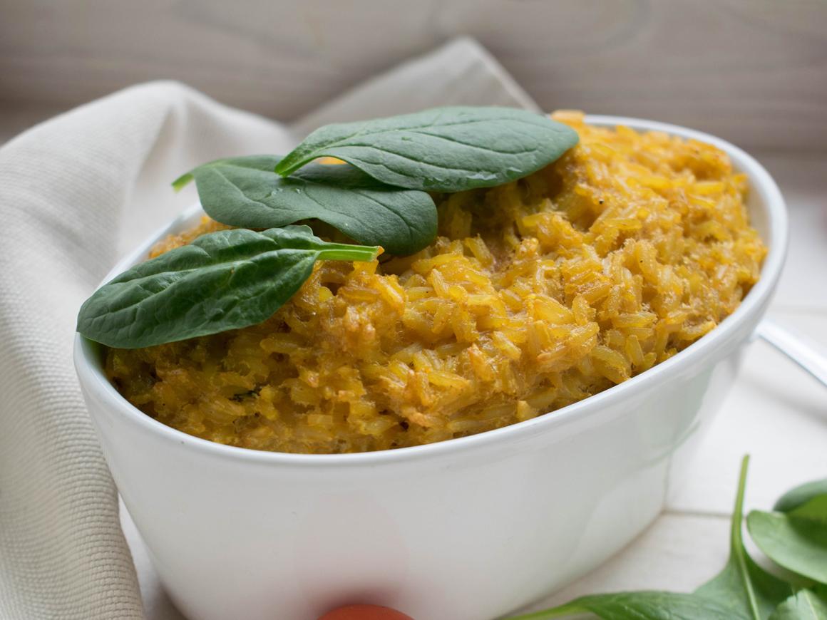 Safran-Reis-Spinat Köpfli
