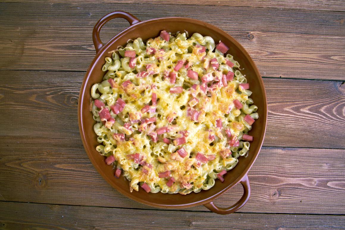 Hörnligratin ohne Ei