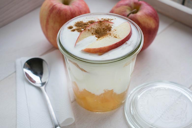 Apfeldessert mit Joghurt