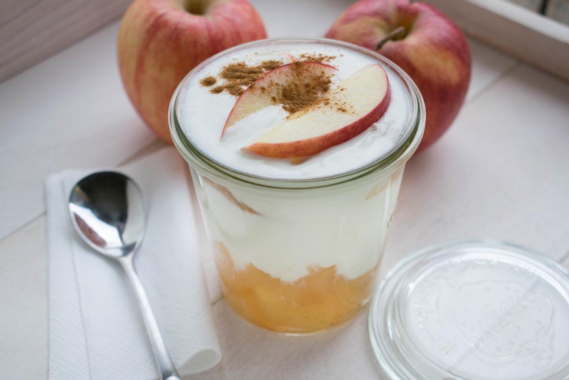 Apfeldessert mit Joghurt
