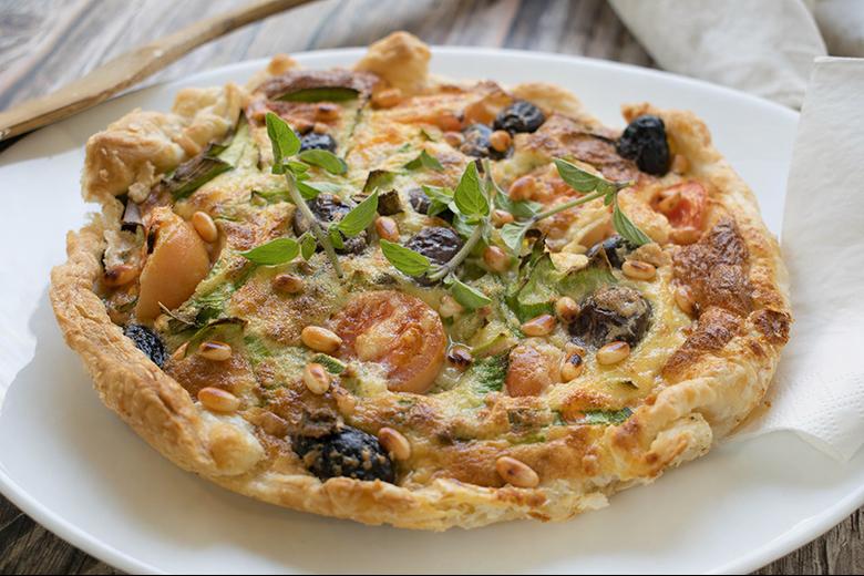 Überbackener Blätterteigkuchen