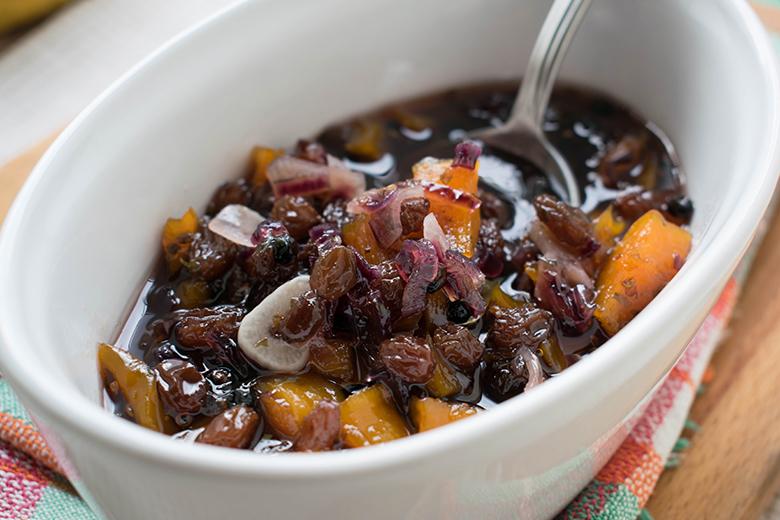 Kürbis-Chutney mit Rosinen