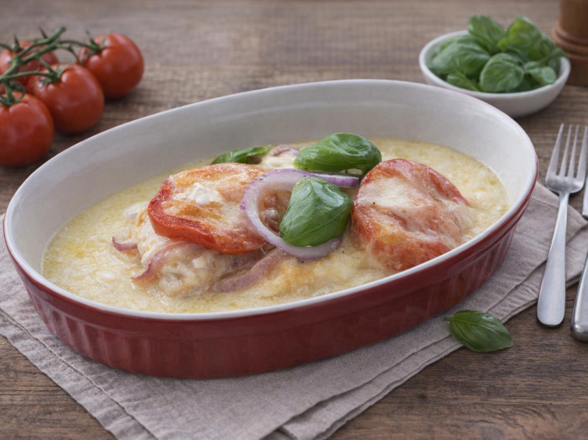 Überbackene Tomaten-Mozzarella-Trutenschnitzel