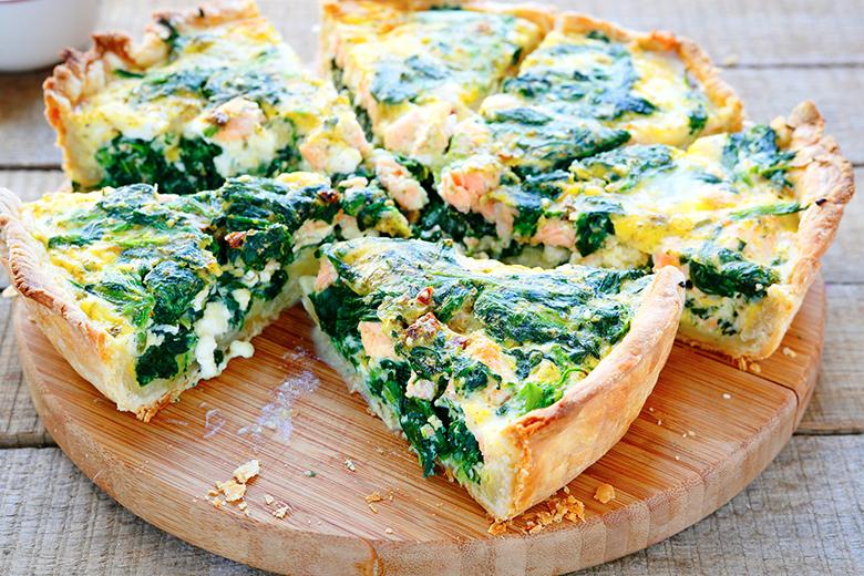 Spinat-Oliven Quiche