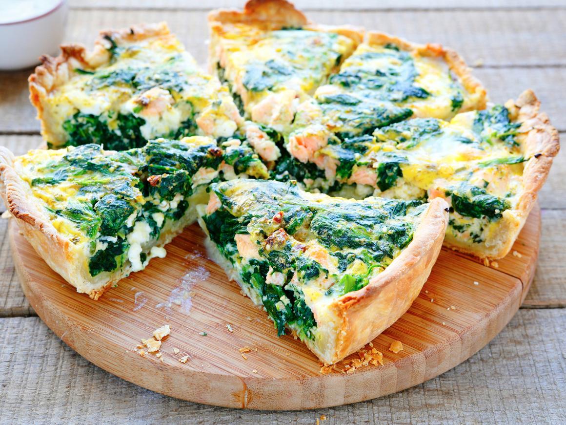 Spinat-Oliven Quiche
