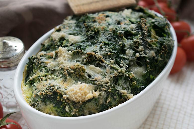 Kartoffelauflauf mit Spinat