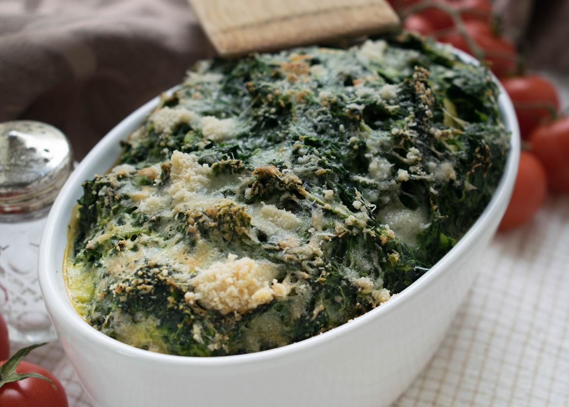 Kartoffelauflauf mit Spinat