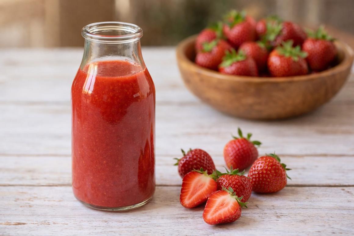 Coulis mit Erdbeeren