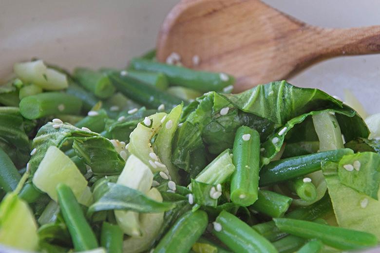 Grüne Wok-Pfanne
