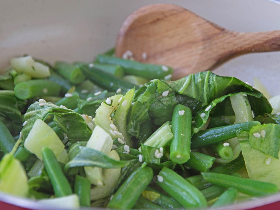 Grüne Wok-Pfanne