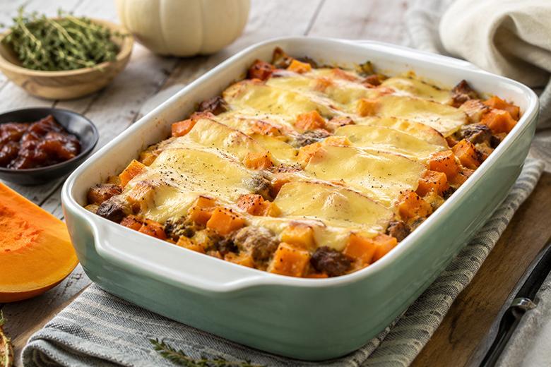 Winterlicher Kürbisgratin mit Raclettekäse