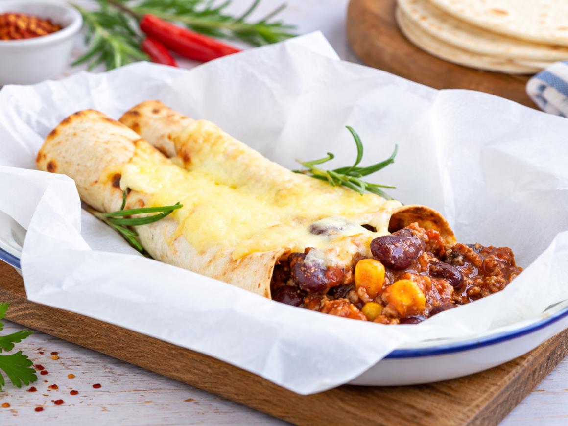 Feurige Hackfleisch Tortillas