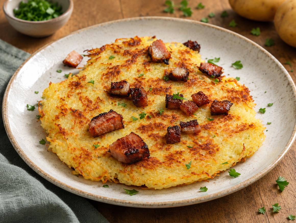 Rösti mit Speckwürfeln